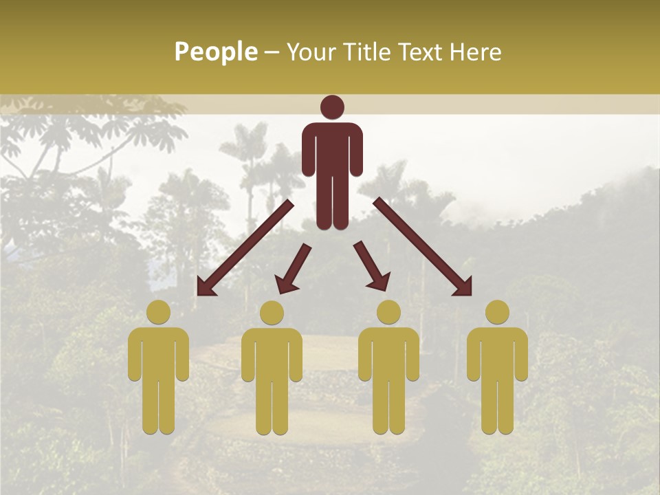 A Picture Of A Jungle With Trees And A Mountain In The Background PowerPoint Template