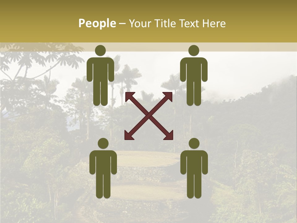 A Picture Of A Jungle With Trees And A Mountain In The Background PowerPoint Template