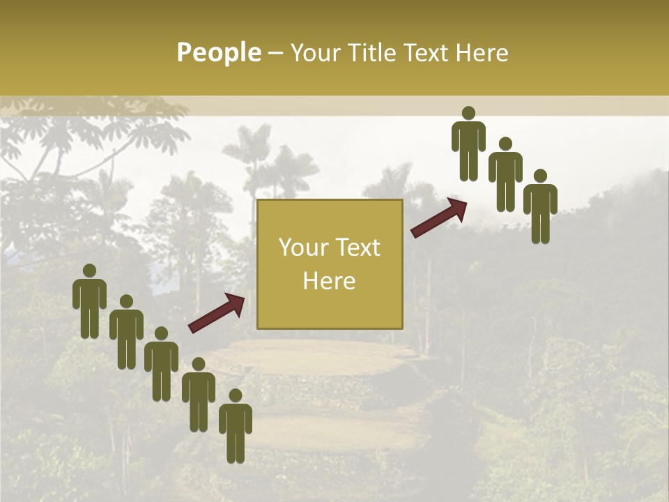 A Picture Of A Jungle With Trees And A Mountain In The Background PowerPoint Template