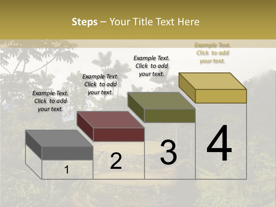 A Picture Of A Jungle With Trees And A Mountain In The Background PowerPoint Template