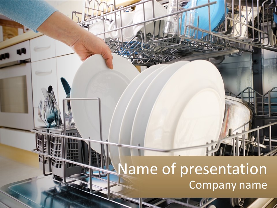 A Person Loading Dishes From A Dishwasher PowerPoint Template