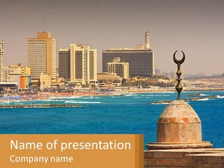 A Large Body Of Water With A City In The Background PowerPoint Template