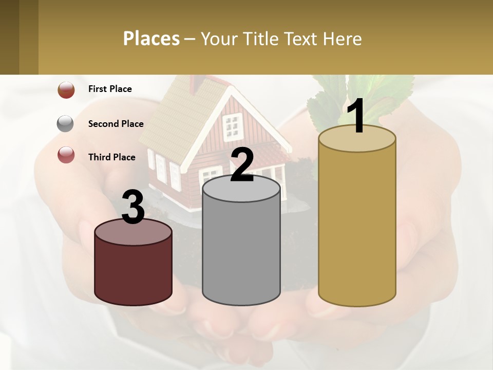 A Person Holding A Small House In Their Hands PowerPoint Template