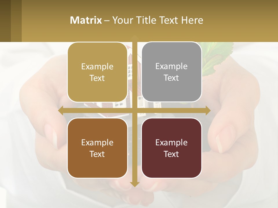 A Person Holding A Small House In Their Hands PowerPoint Template