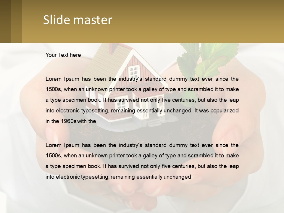 A Person Holding A Small House In Their Hands PowerPoint Template