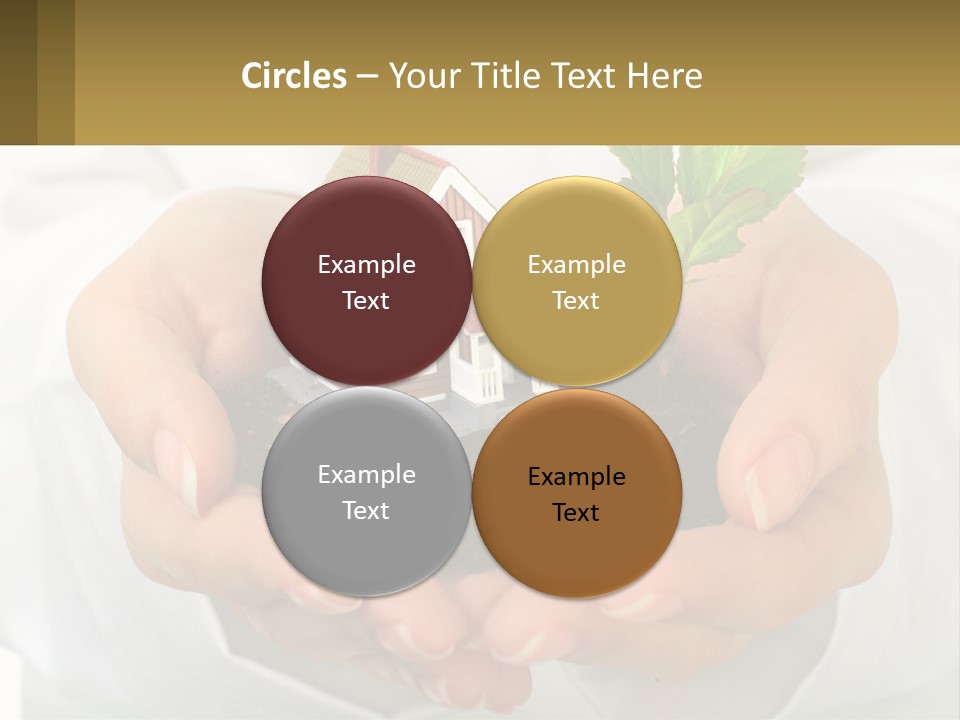 A Person Holding A Small House In Their Hands PowerPoint Template