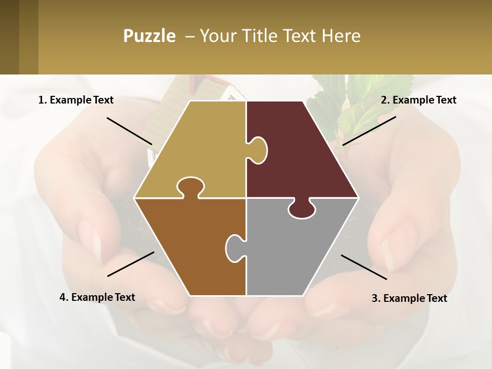 A Person Holding A Small House In Their Hands PowerPoint Template