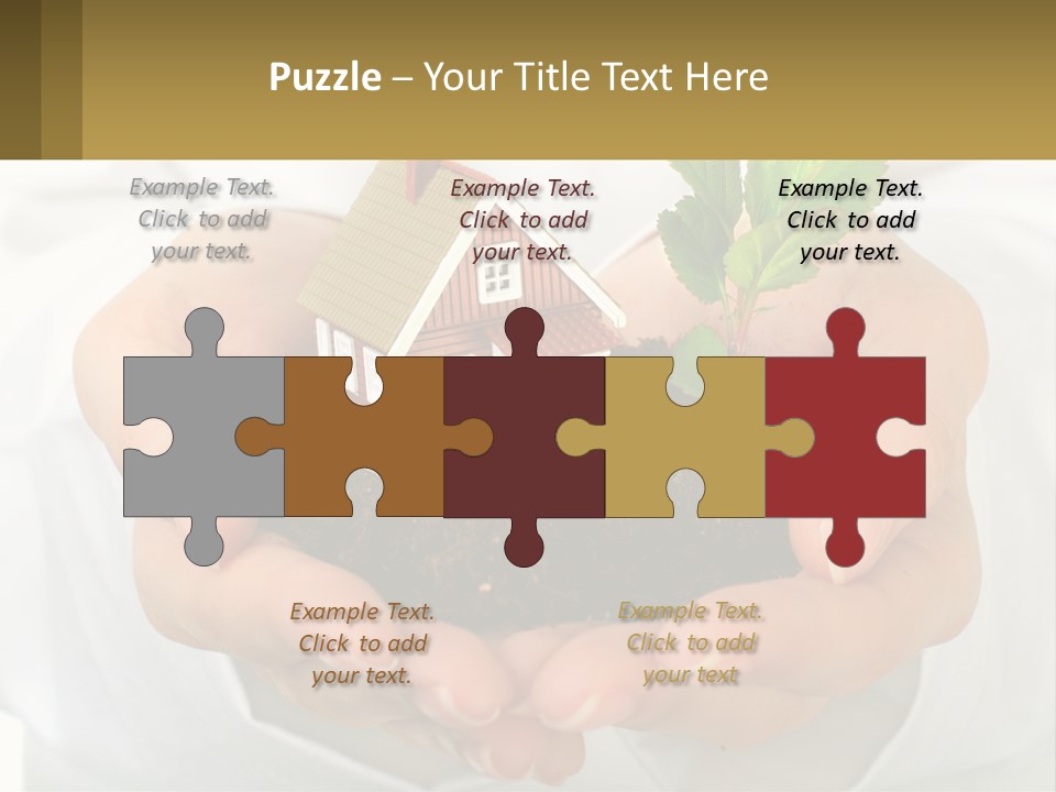 A Person Holding A Small House In Their Hands PowerPoint Template