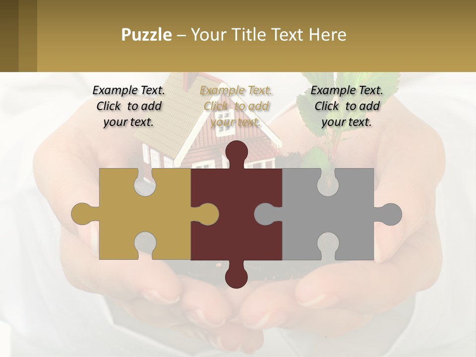 A Person Holding A Small House In Their Hands PowerPoint Template