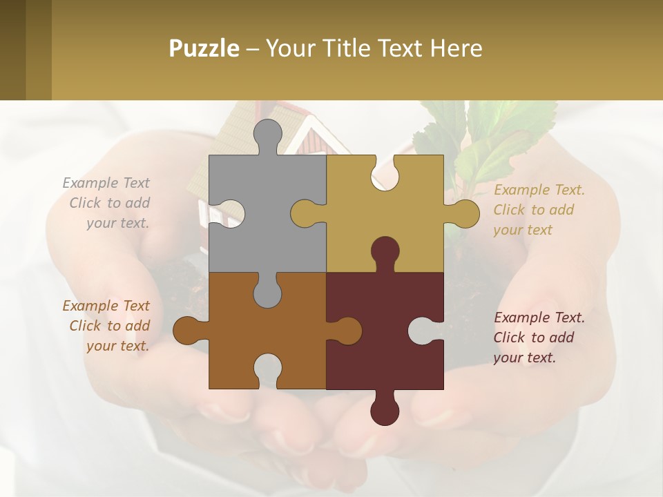 A Person Holding A Small House In Their Hands PowerPoint Template