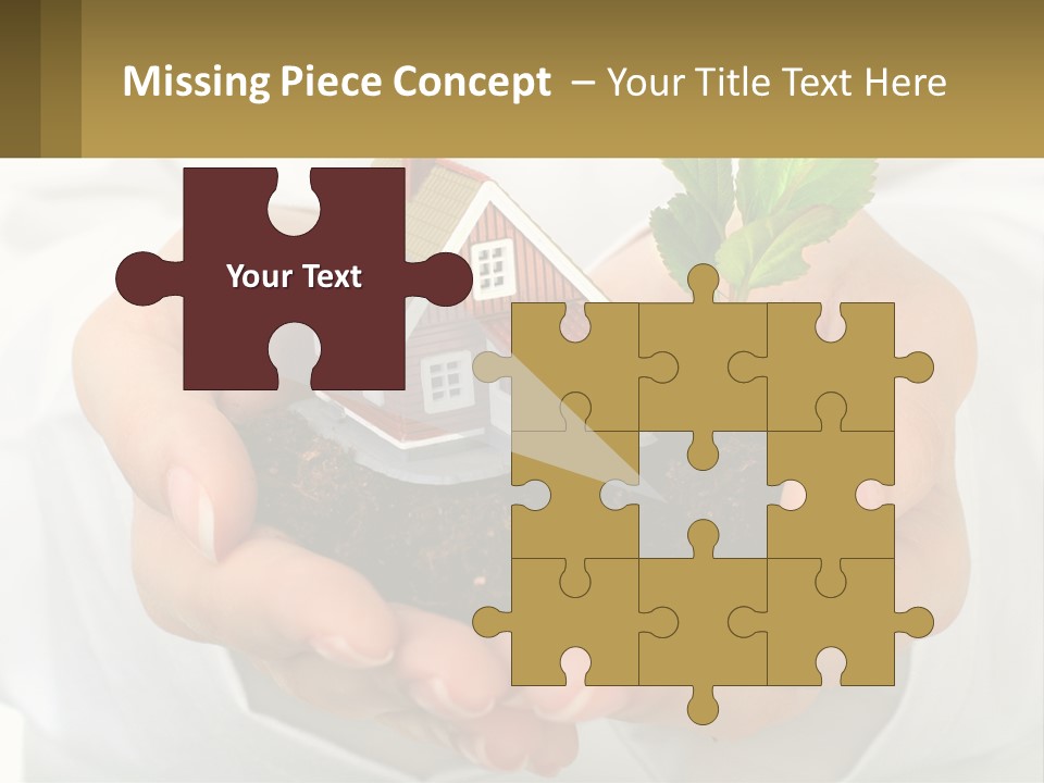 A Person Holding A Small House In Their Hands PowerPoint Template