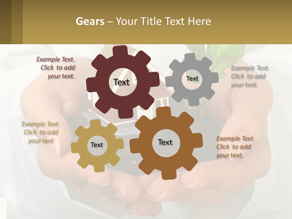 A Person Holding A Small House In Their Hands PowerPoint Template