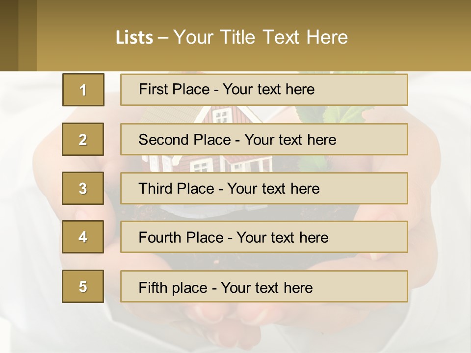 A Person Holding A Small House In Their Hands PowerPoint Template