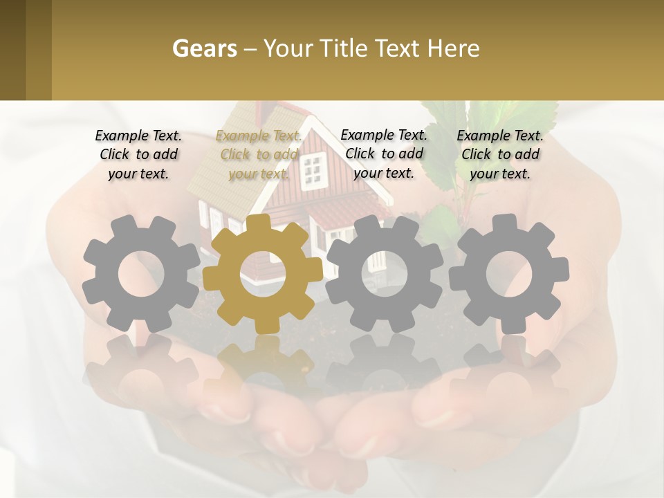 A Person Holding A Small House In Their Hands PowerPoint Template