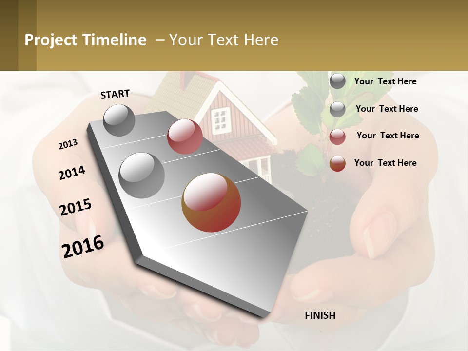 A Person Holding A Small House In Their Hands PowerPoint Template