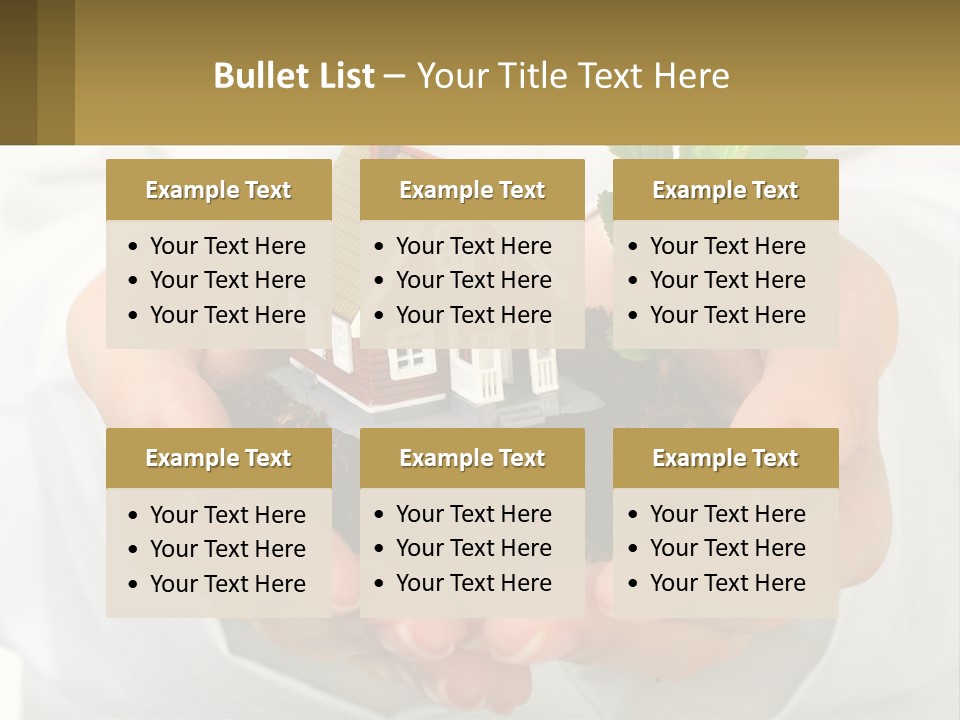 A Person Holding A Small House In Their Hands PowerPoint Template