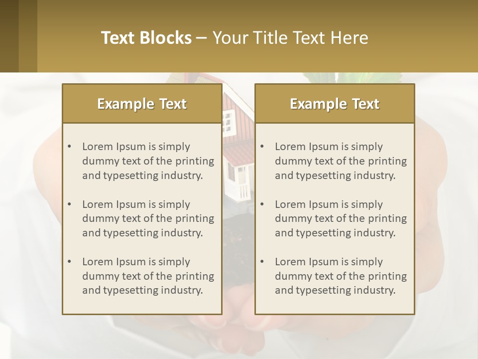 A Person Holding A Small House In Their Hands PowerPoint Template