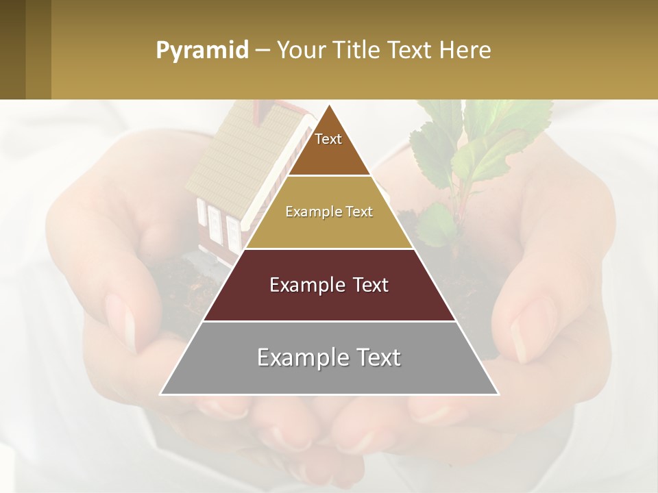 A Person Holding A Small House In Their Hands PowerPoint Template