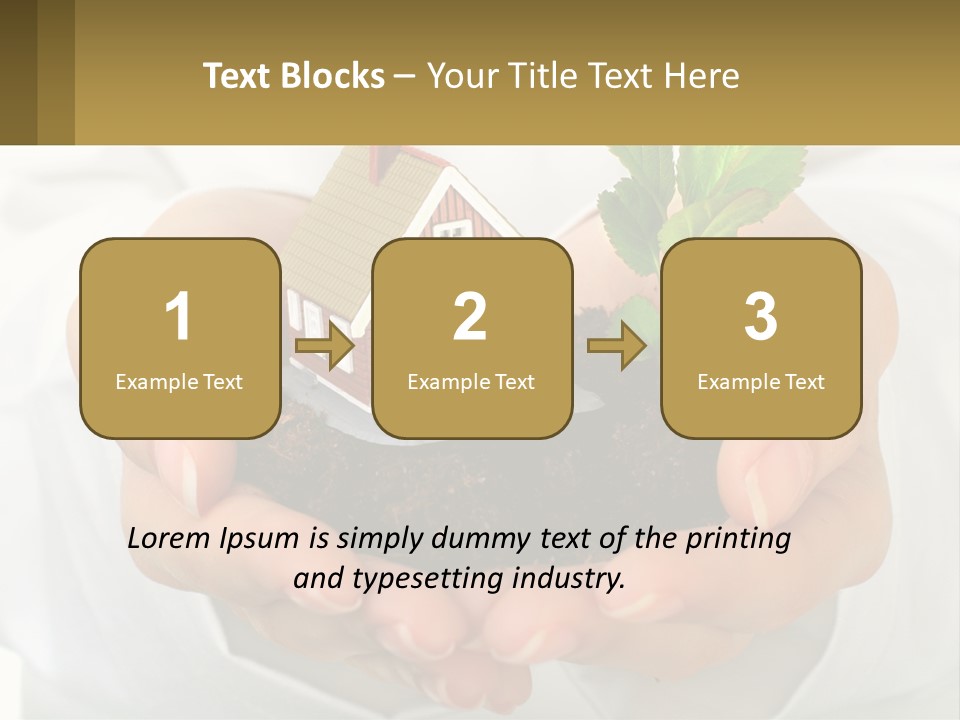 A Person Holding A Small House In Their Hands PowerPoint Template