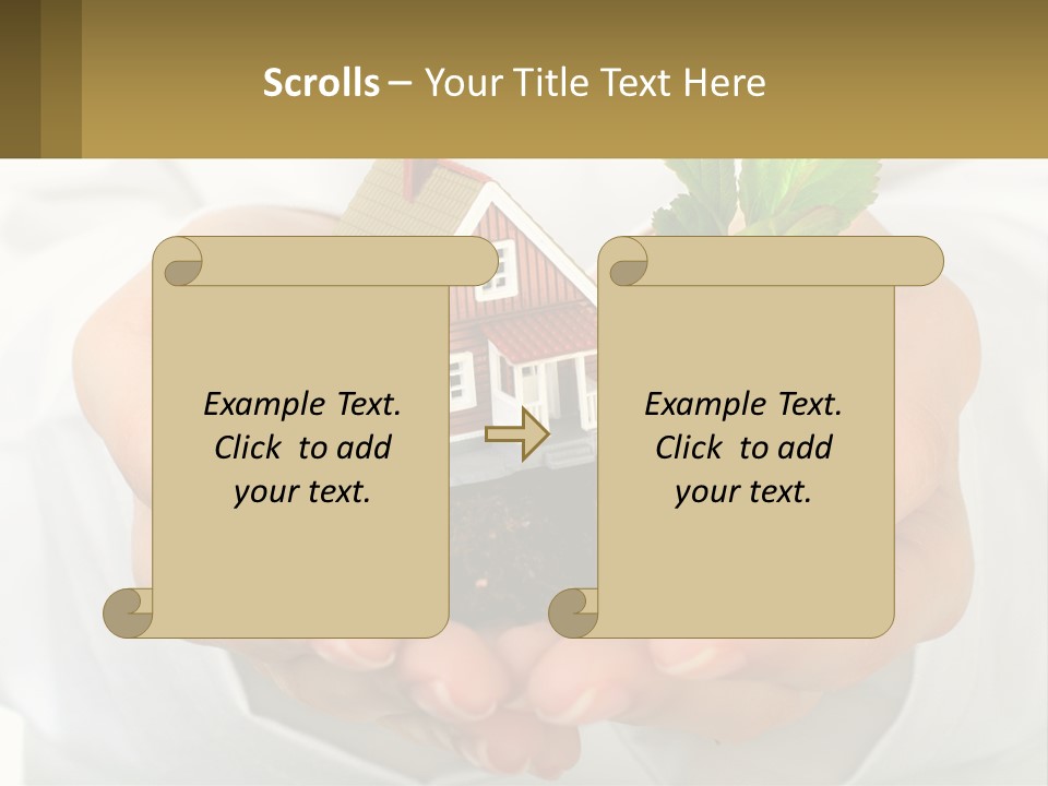 A Person Holding A Small House In Their Hands PowerPoint Template