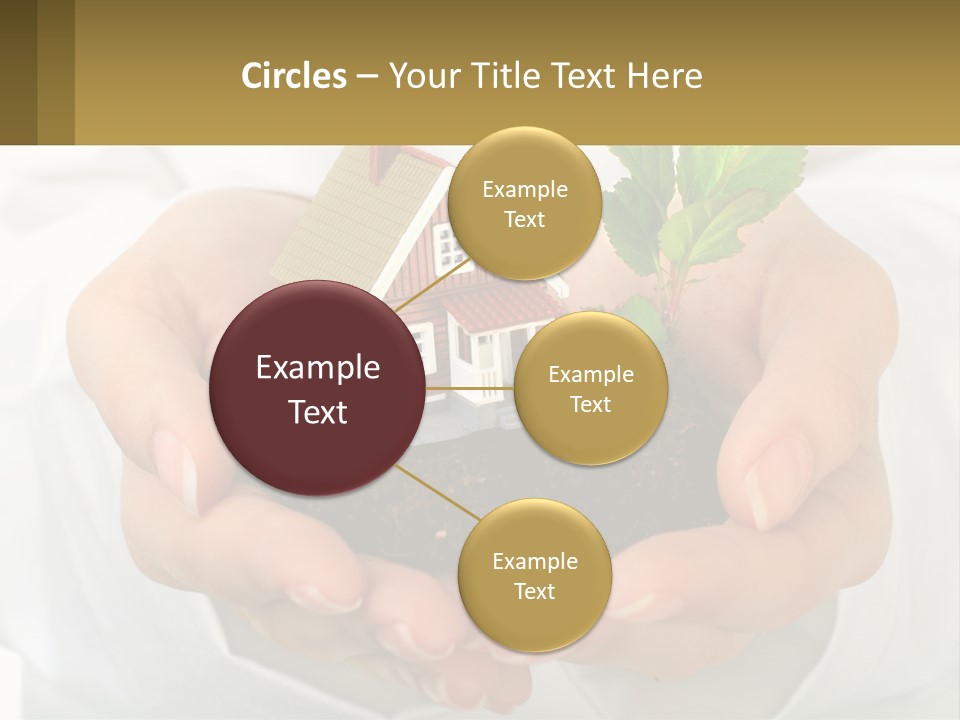 A Person Holding A Small House In Their Hands PowerPoint Template