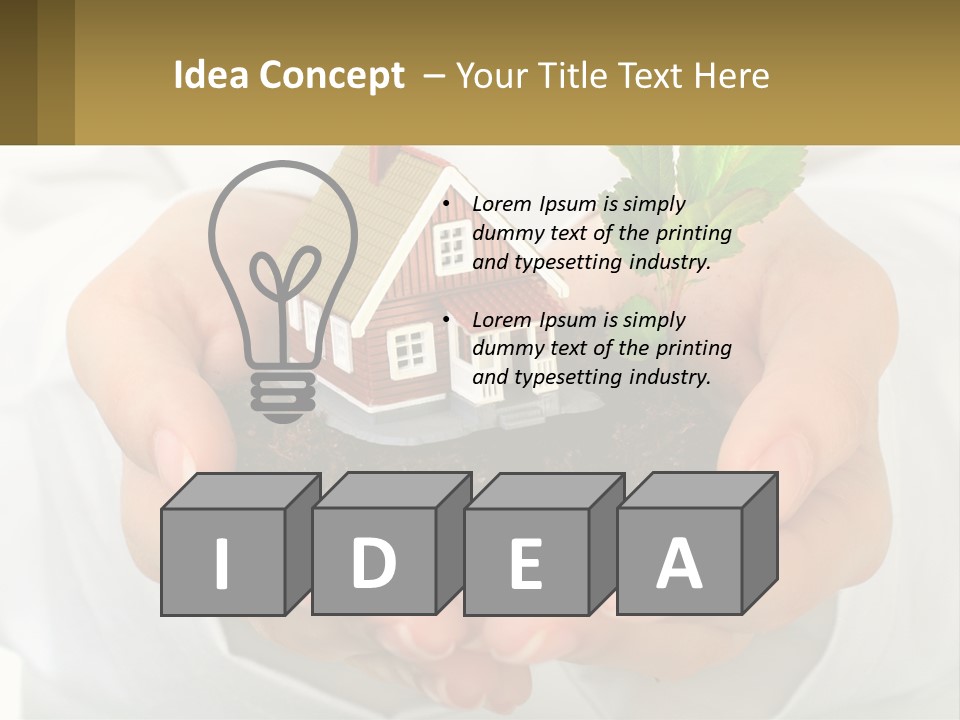 A Person Holding A Small House In Their Hands PowerPoint Template