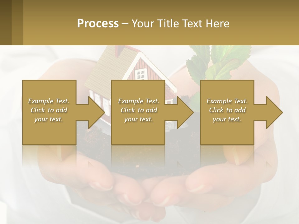 A Person Holding A Small House In Their Hands PowerPoint Template