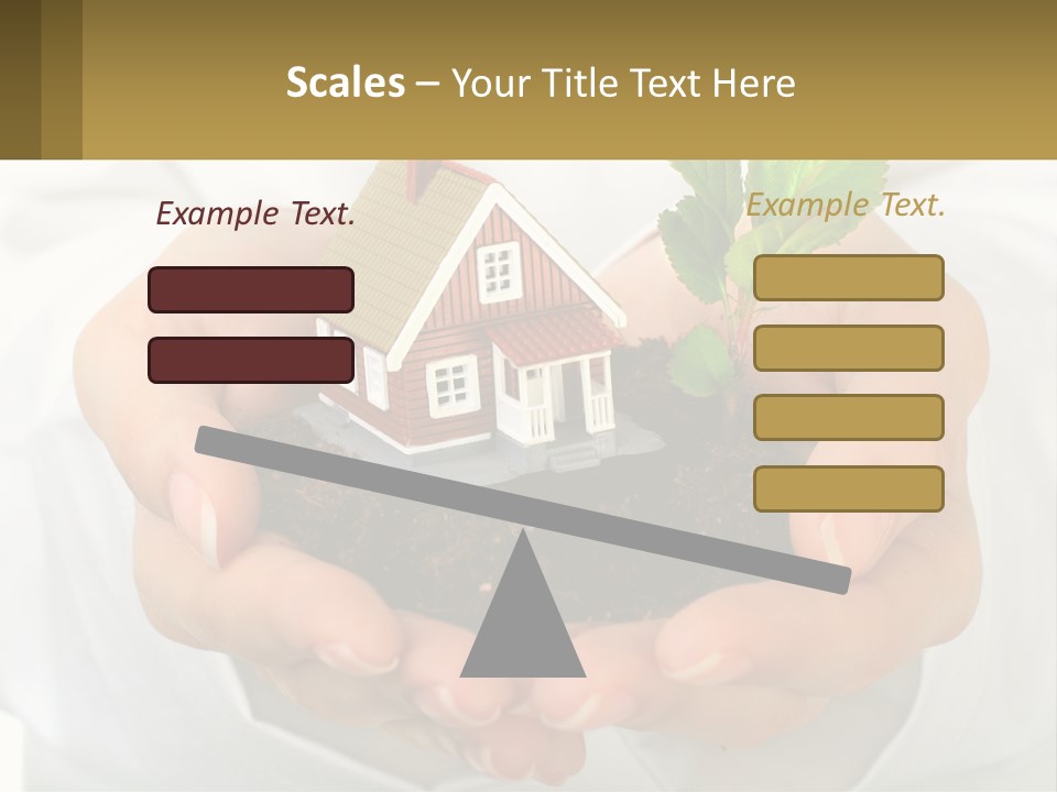 A Person Holding A Small House In Their Hands PowerPoint Template