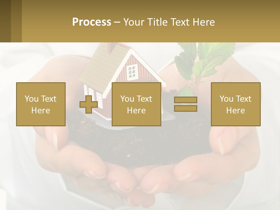 A Person Holding A Small House In Their Hands PowerPoint Template