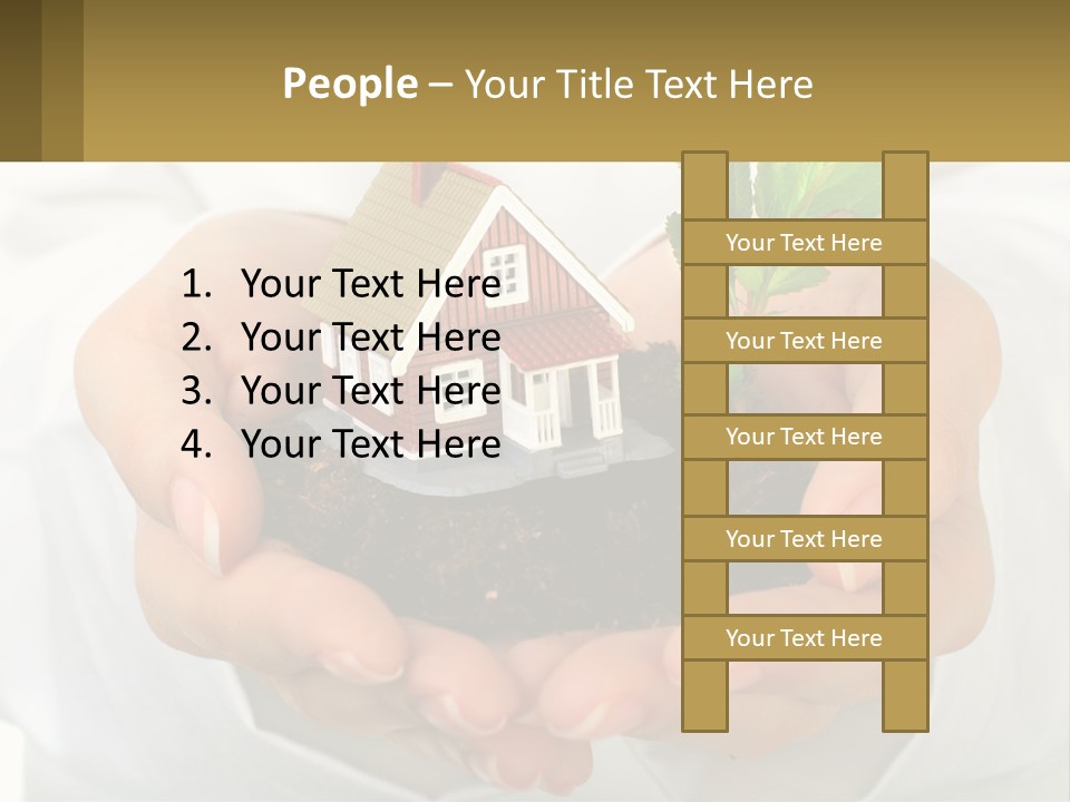 A Person Holding A Small House In Their Hands PowerPoint Template
