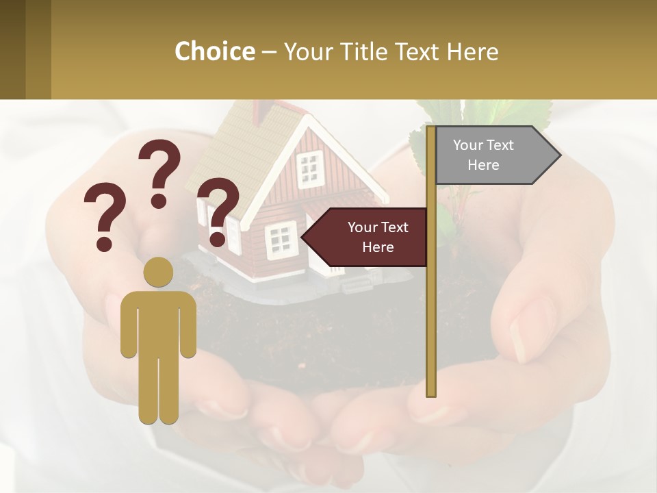 A Person Holding A Small House In Their Hands PowerPoint Template