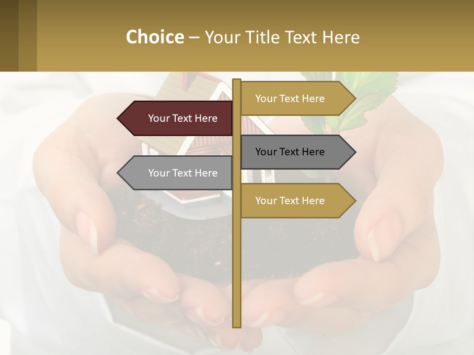 A Person Holding A Small House In Their Hands PowerPoint Template