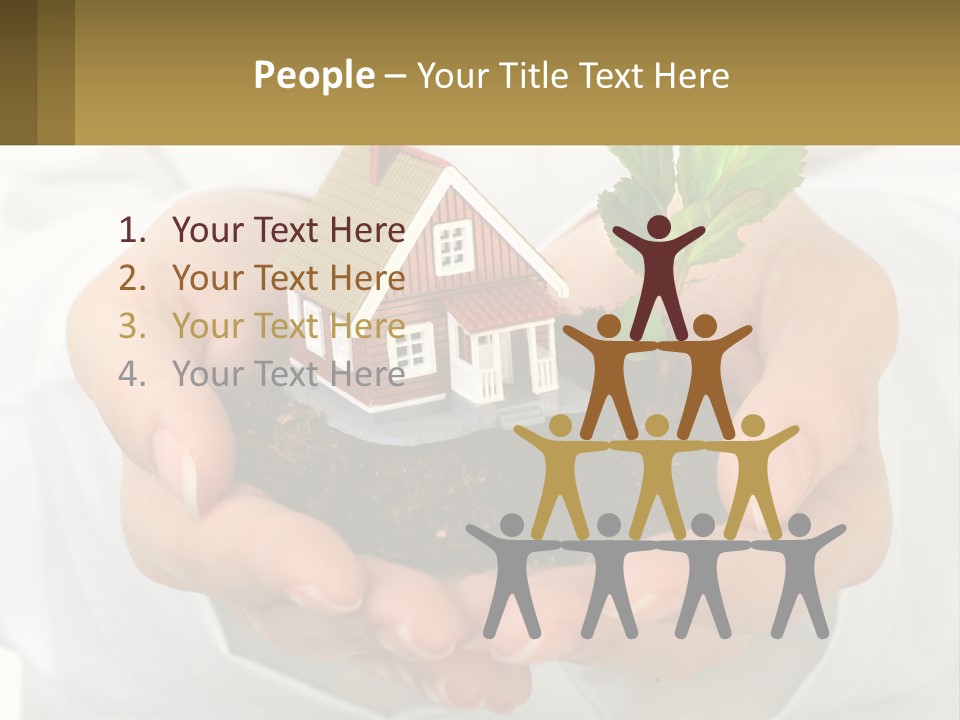 A Person Holding A Small House In Their Hands PowerPoint Template