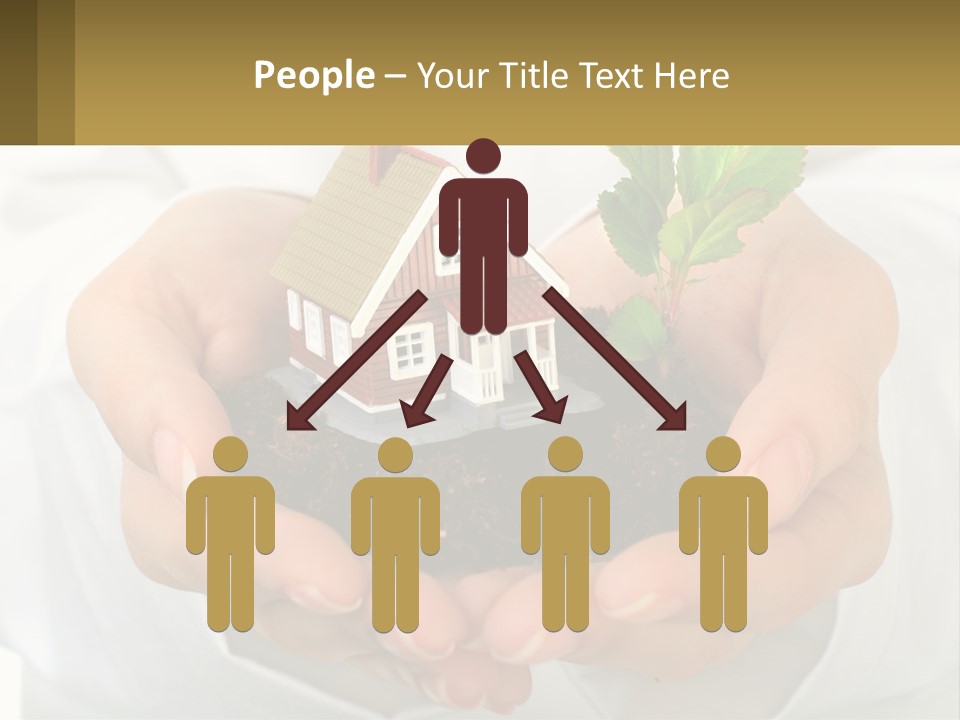A Person Holding A Small House In Their Hands PowerPoint Template