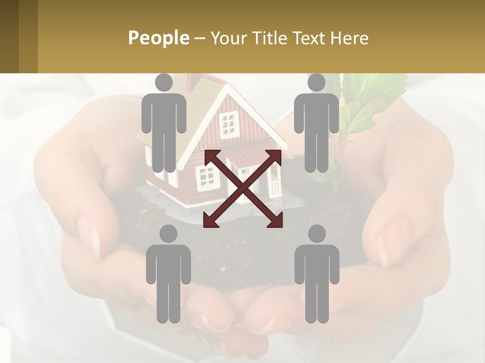 A Person Holding A Small House In Their Hands PowerPoint Template