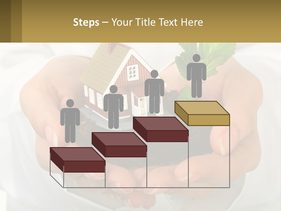 A Person Holding A Small House In Their Hands PowerPoint Template