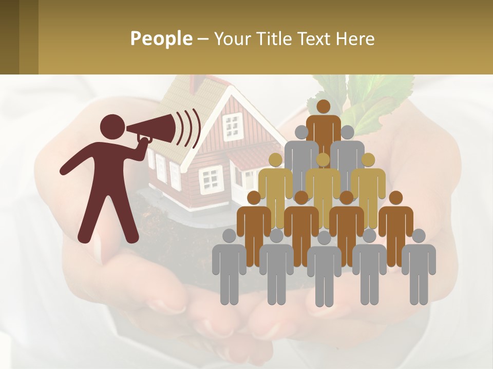 A Person Holding A Small House In Their Hands PowerPoint Template