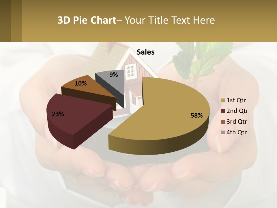 A Person Holding A Small House In Their Hands PowerPoint Template