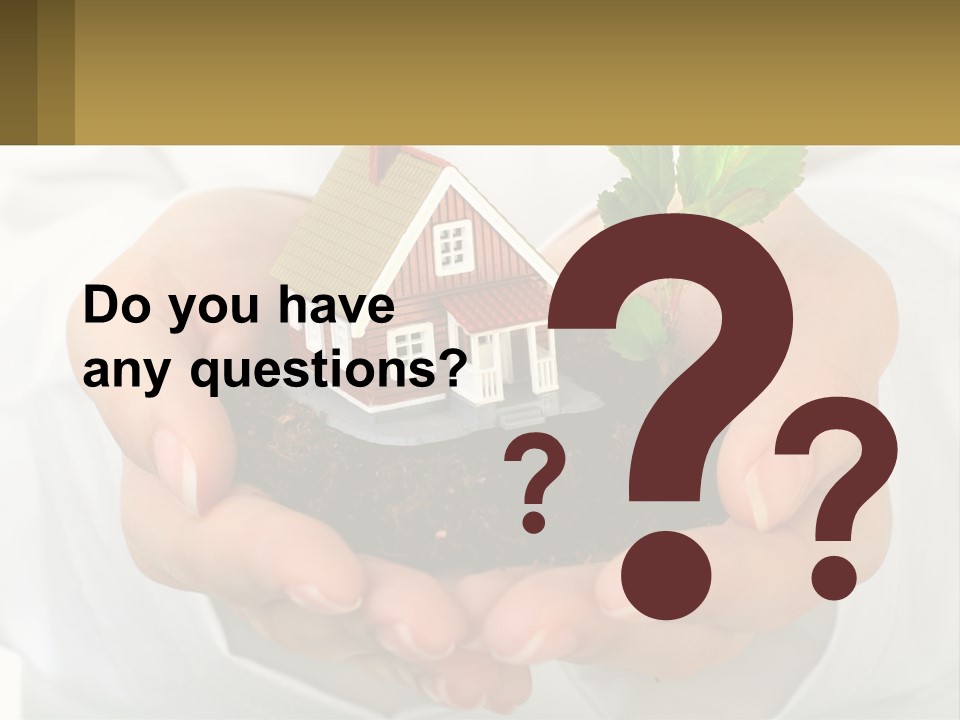 A Person Holding A Small House In Their Hands PowerPoint Template