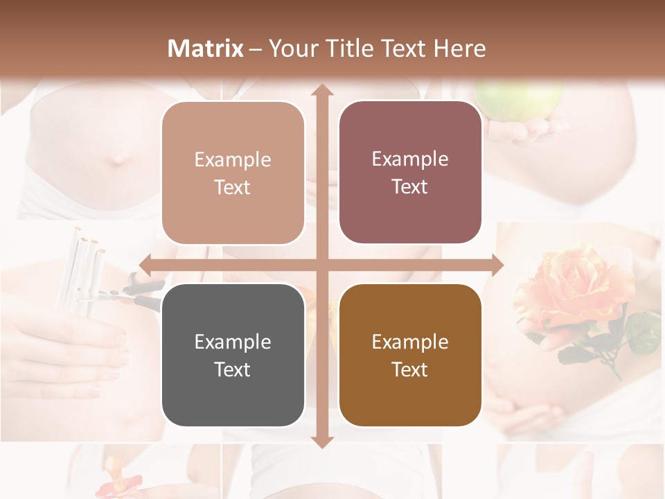 A Pregnant Woman Holding A Flower And A Knife PowerPoint Template