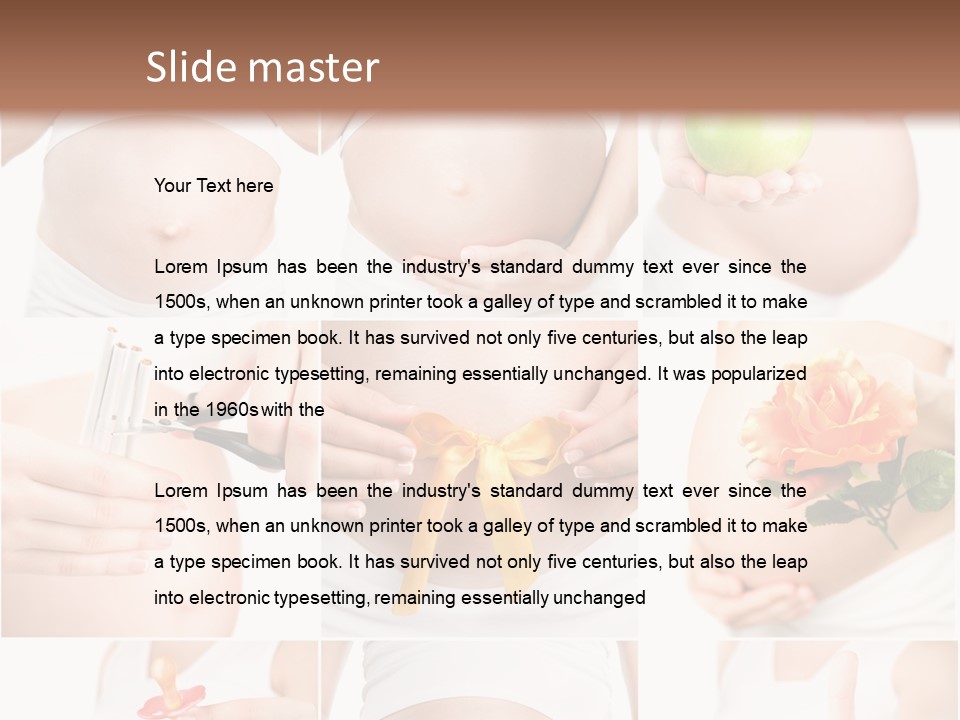 A Pregnant Woman Holding A Flower And A Knife PowerPoint Template