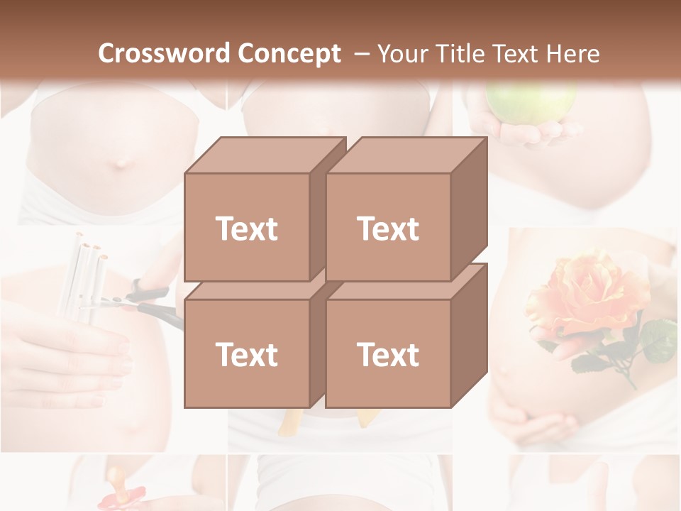 A Pregnant Woman Holding A Flower And A Knife PowerPoint Template