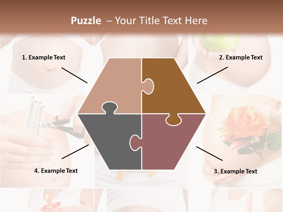 A Pregnant Woman Holding A Flower And A Knife PowerPoint Template