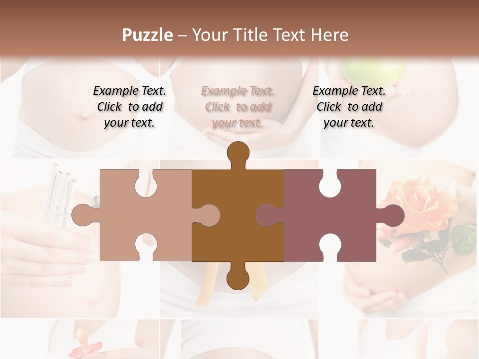 A Pregnant Woman Holding A Flower And A Knife PowerPoint Template