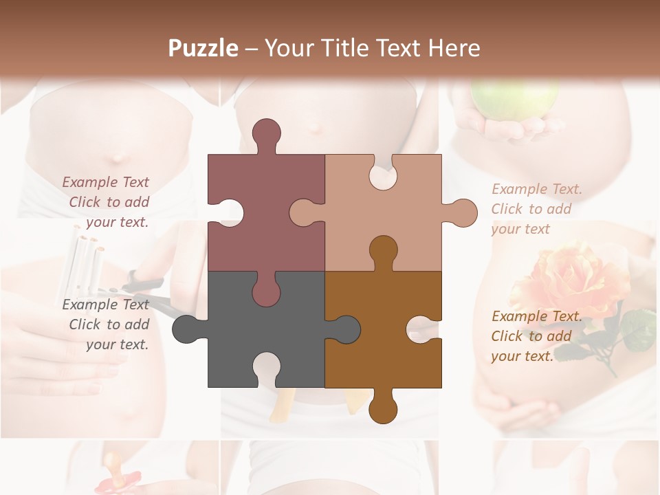 A Pregnant Woman Holding A Flower And A Knife PowerPoint Template