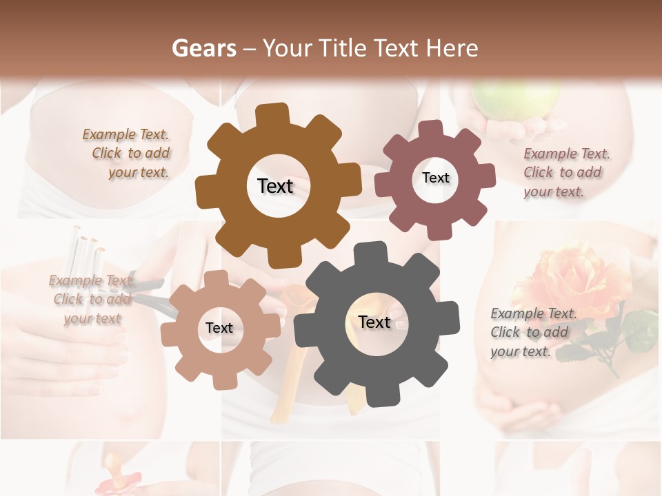 A Pregnant Woman Holding A Flower And A Knife PowerPoint Template