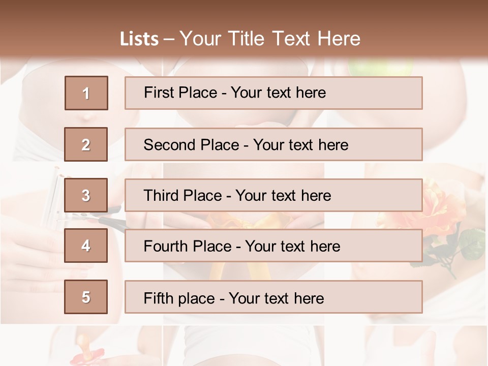 A Pregnant Woman Holding A Flower And A Knife PowerPoint Template