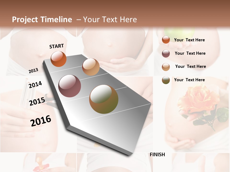A Pregnant Woman Holding A Flower And A Knife PowerPoint Template
