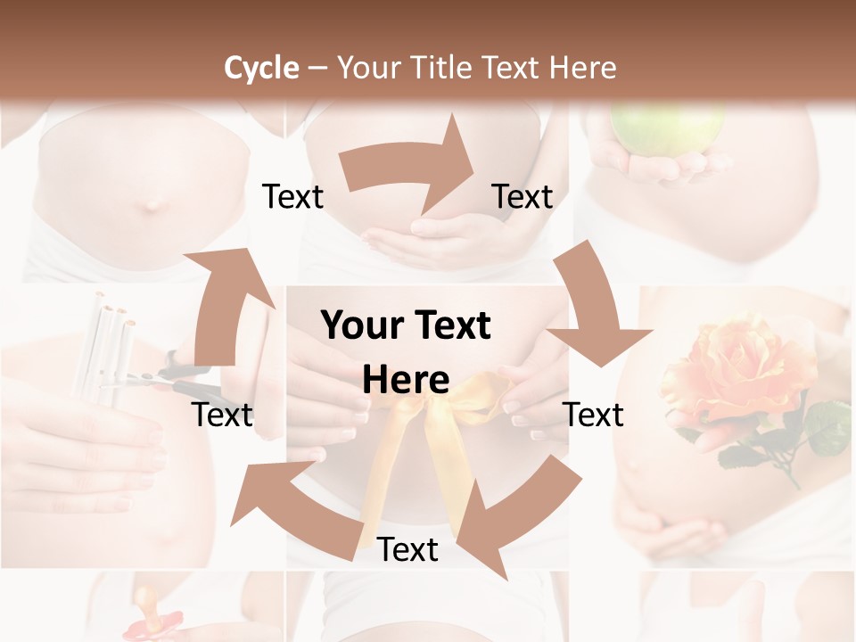 A Pregnant Woman Holding A Flower And A Knife PowerPoint Template