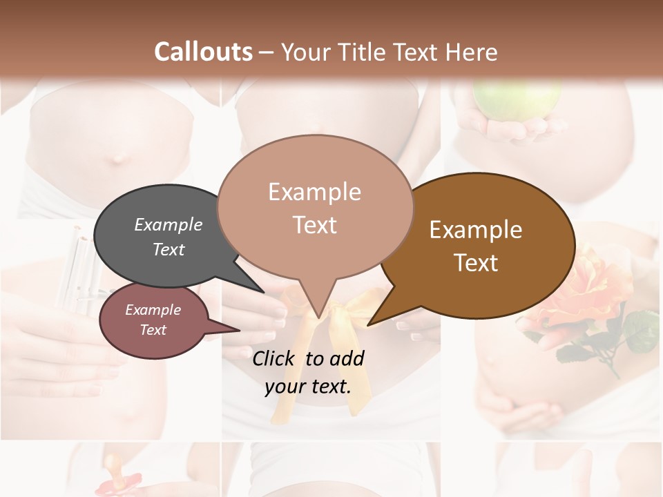 A Pregnant Woman Holding A Flower And A Knife PowerPoint Template